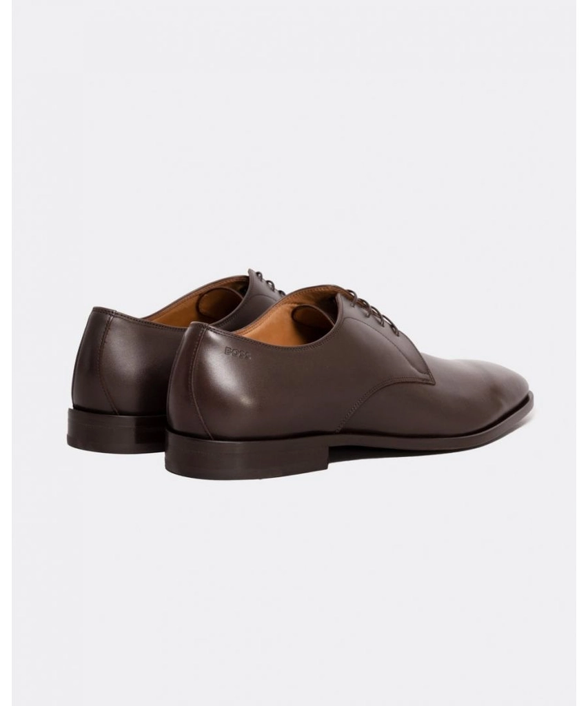 Hugo Boss Lisbon Mens Leather Derby Shoes With Lining NOS - Dark Brown - Size UK 12